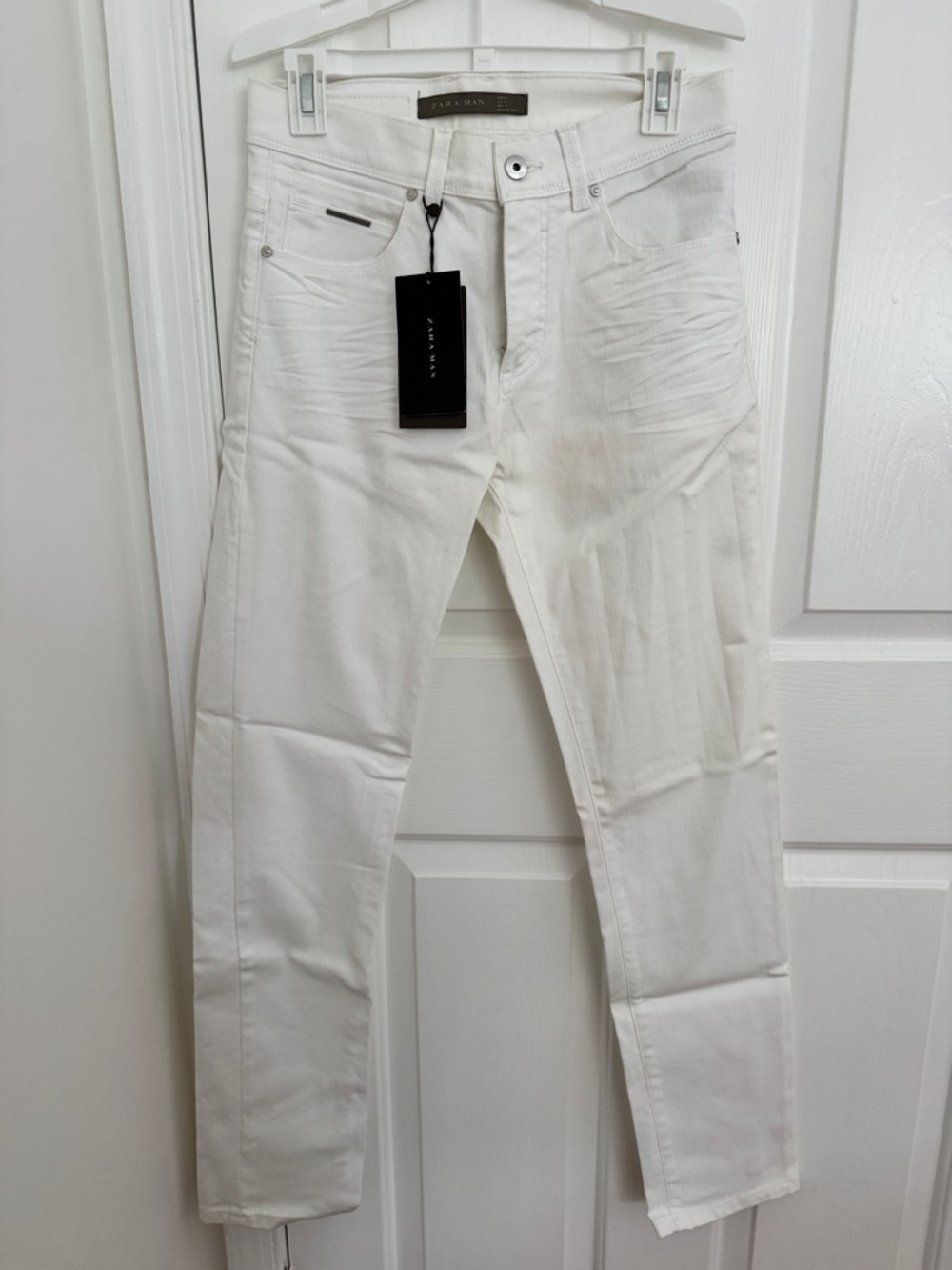 Zara Man White Jeans with Brown Label